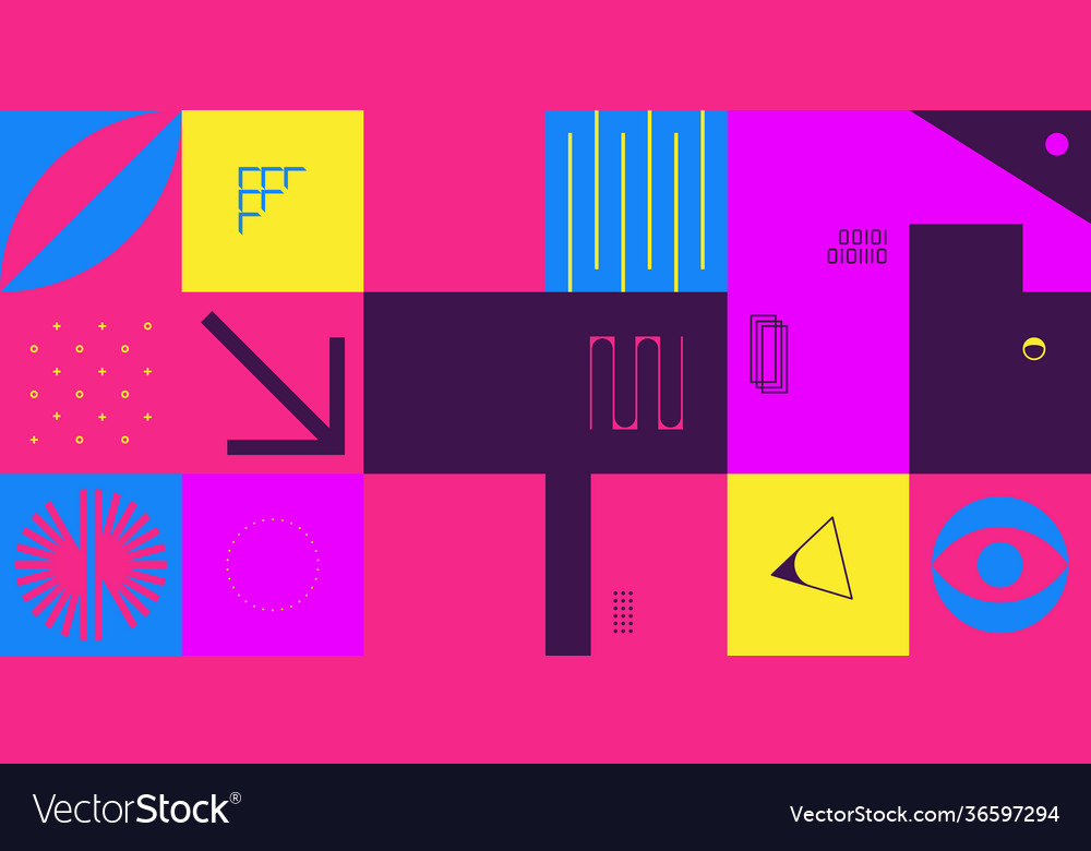 Neon abstract pattern design vector image Neon abstract pattern design