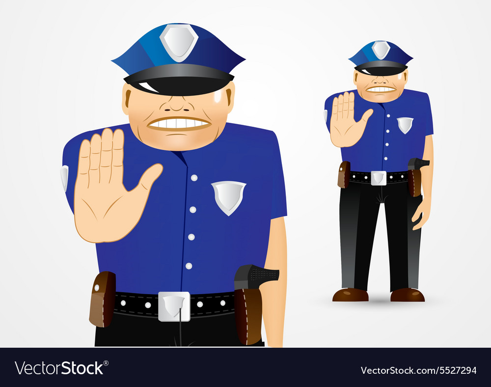 Policeman Showing Stop Gesture Royalty Free Vector Image