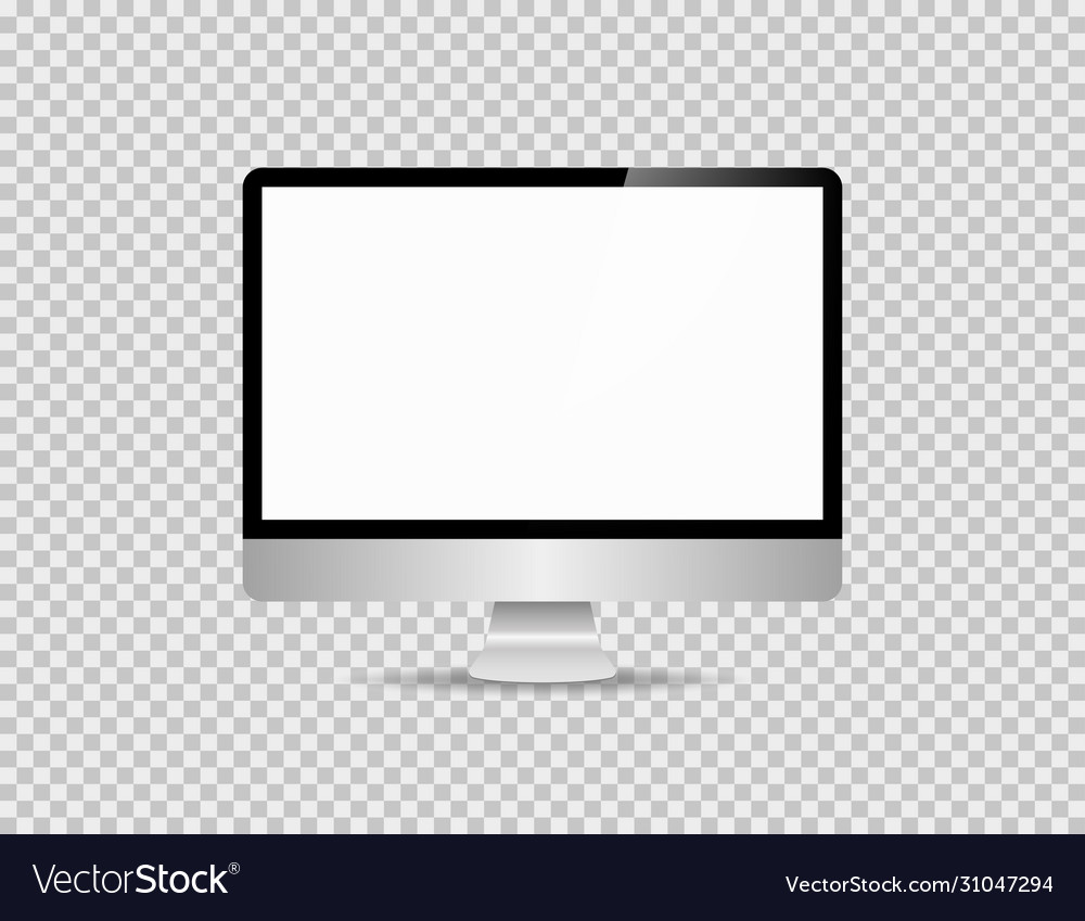 Realistic personal computer screen monitor Vector Image Realistic personal computer screen monitor