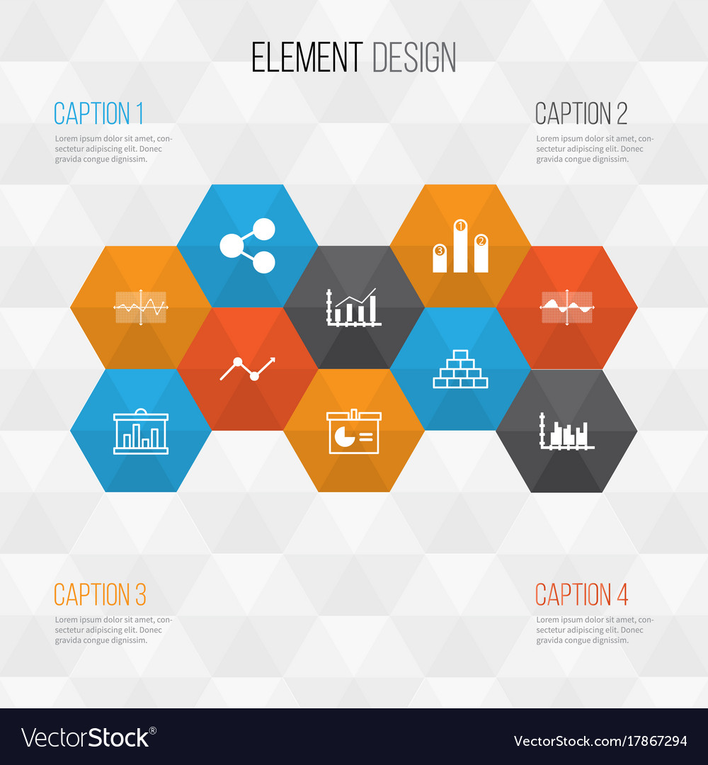 Set of graphs diagrams and statistics icons
