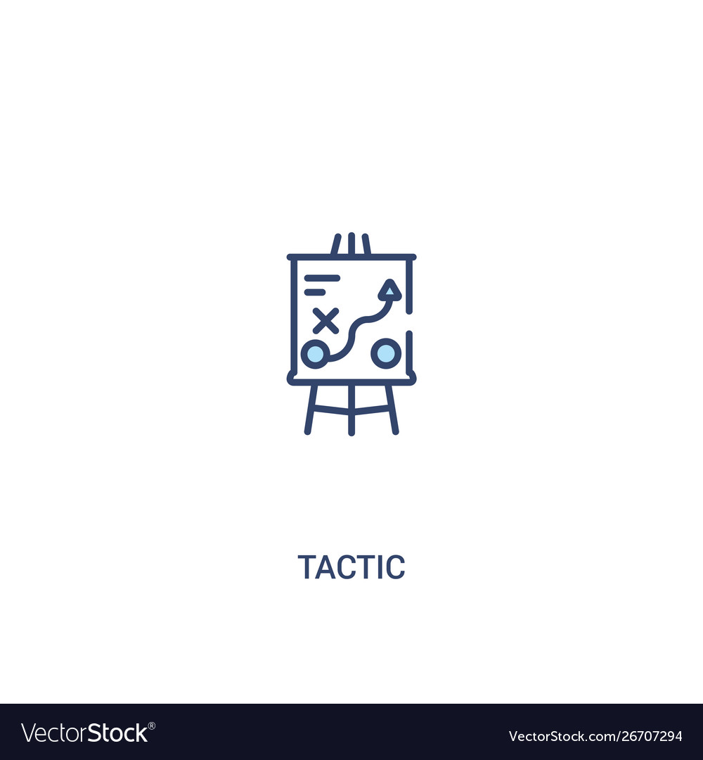Tactic concept 2 colored icon simple line element vector image Tactic concept 2 colored icon simple line element