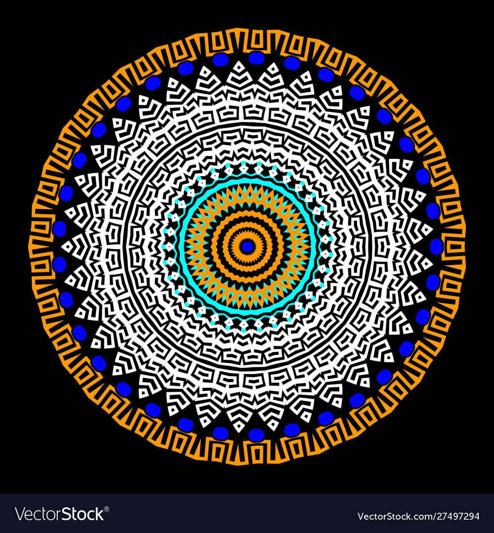 Tribal ethnic style round greek mandala