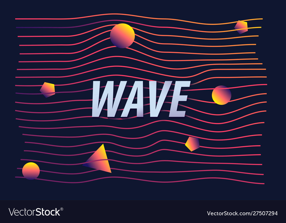 Wave colorful gradient line abstract vector image Wave colorful gradient line abstract