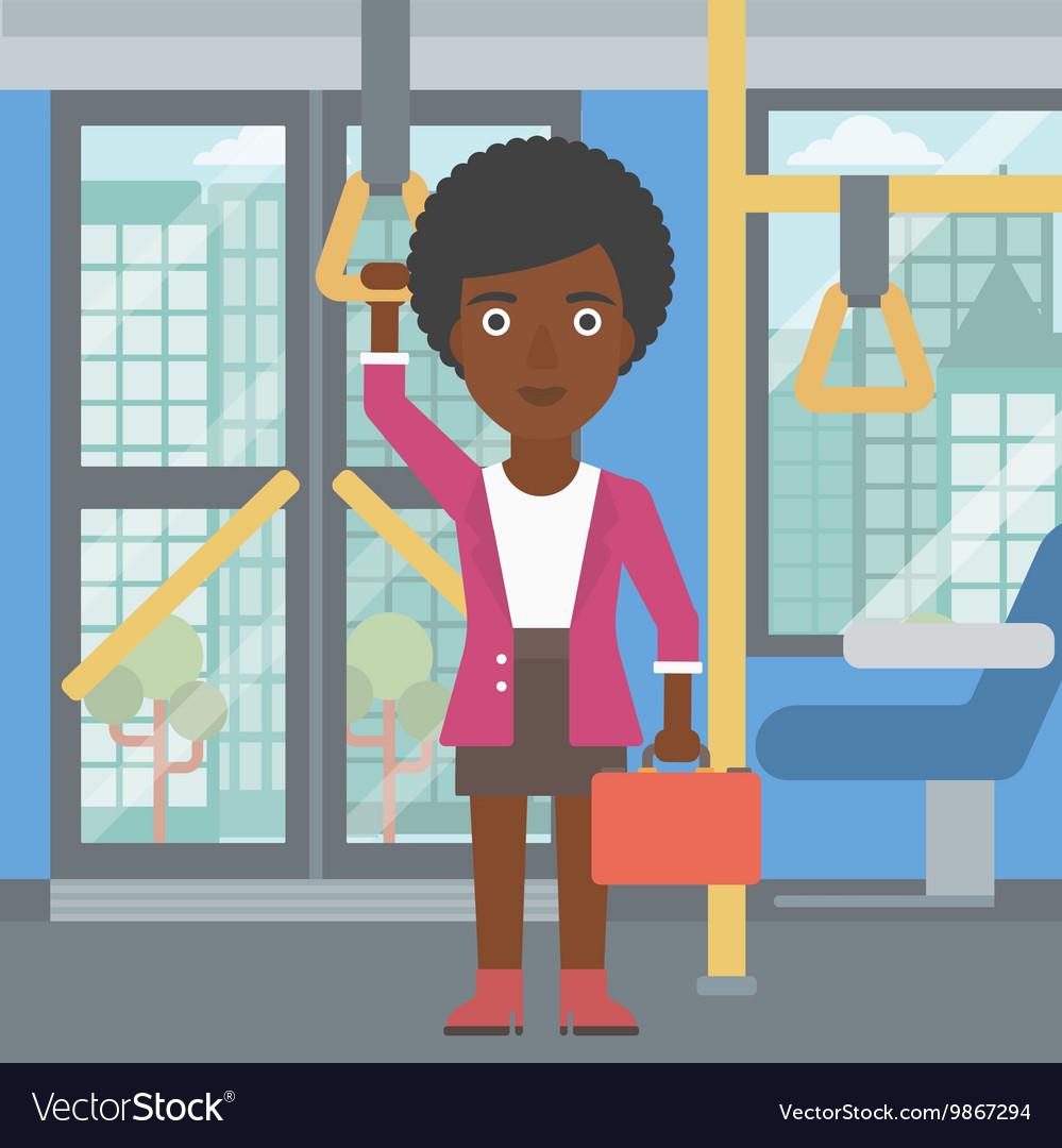 Woman traveling by public transport