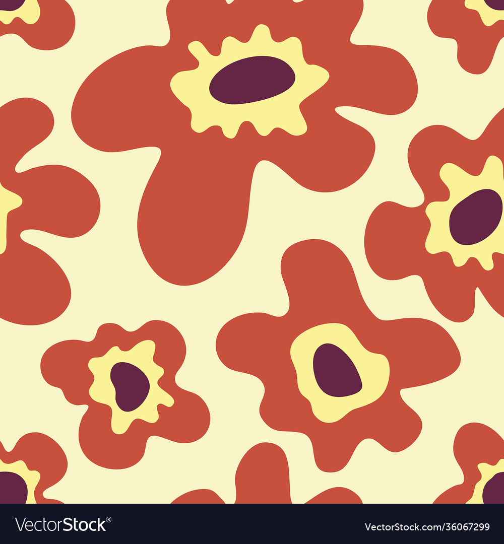 Abstract retro flower textile print pattern