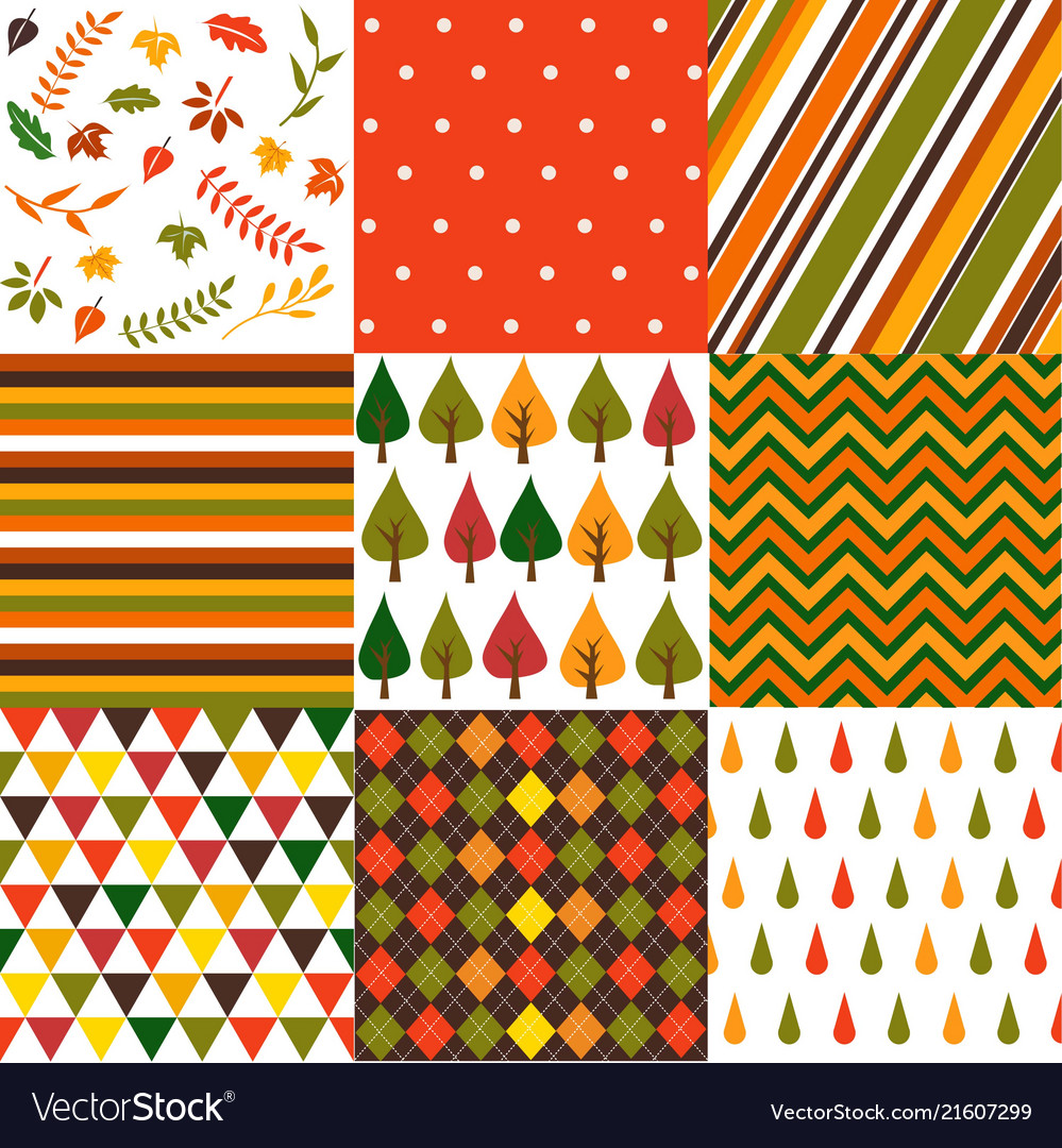 Autumn Seamless Pattern Set