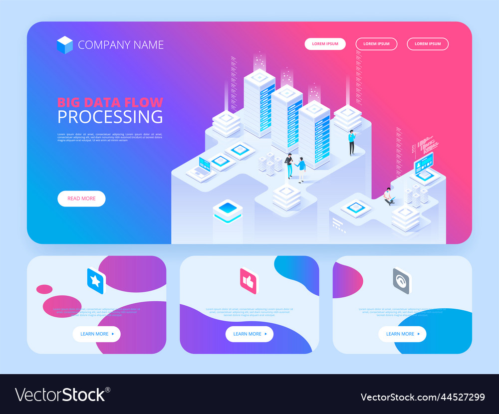 Big data flow processing high technology concept Vector Image Big data flow processing high technology concept