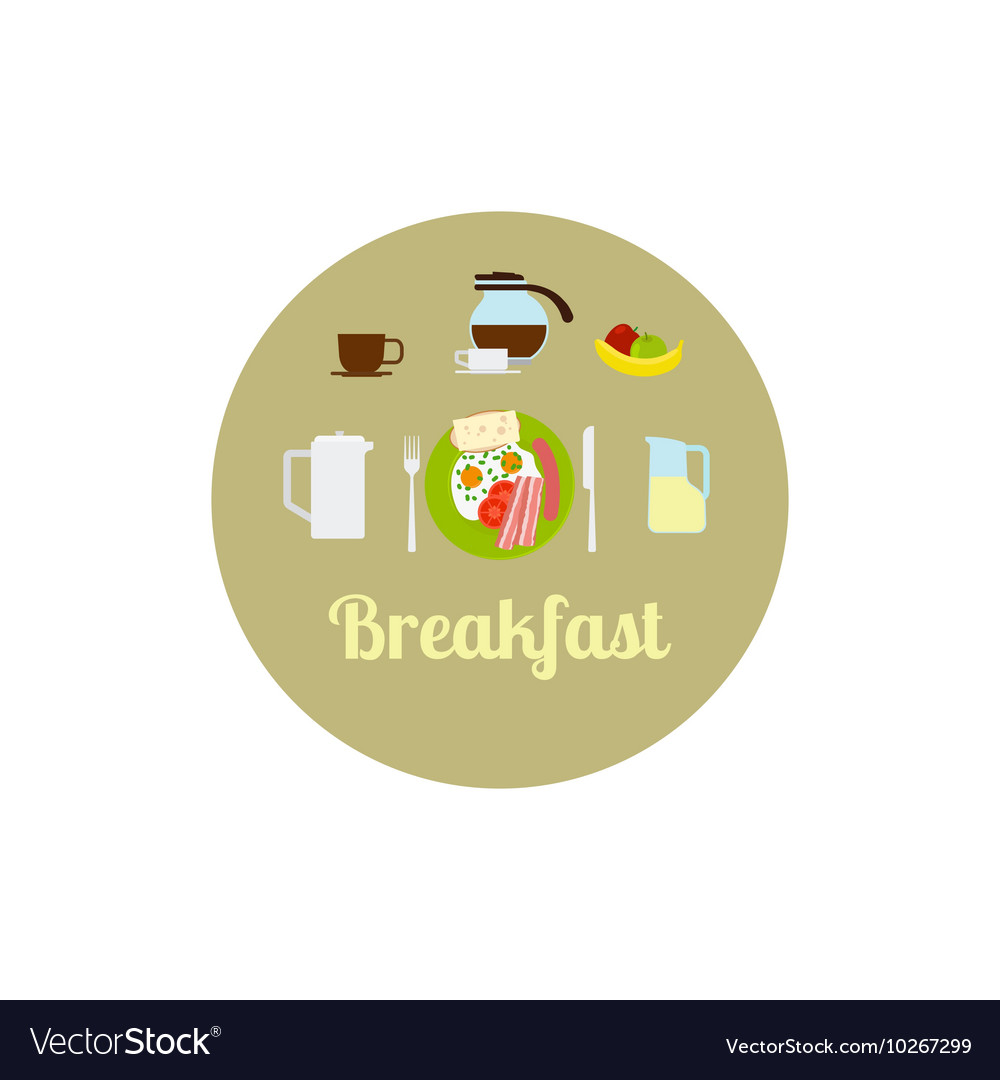 Frühstück Essen Ikone Set