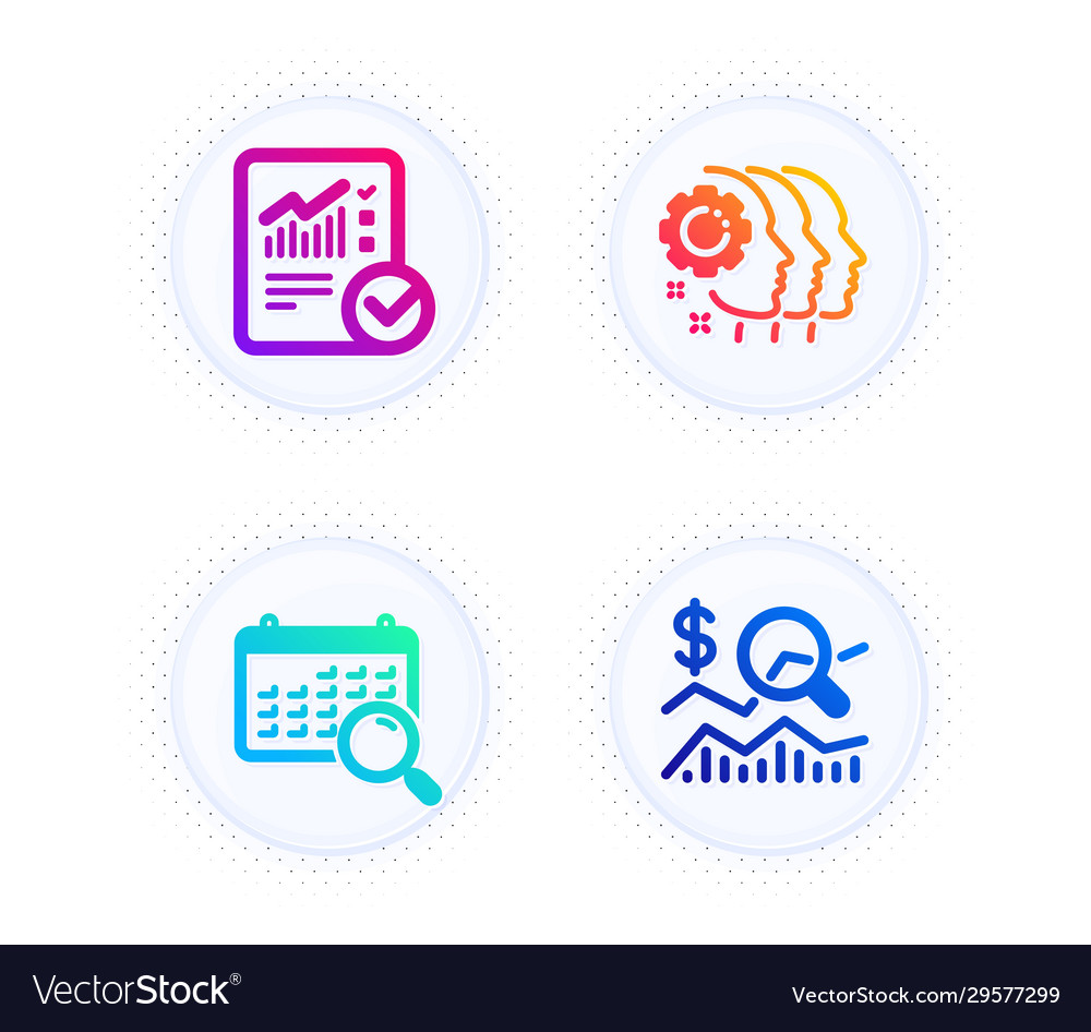 Checked calculation search calendar and employees vector image Checked calculation search calendar and employees