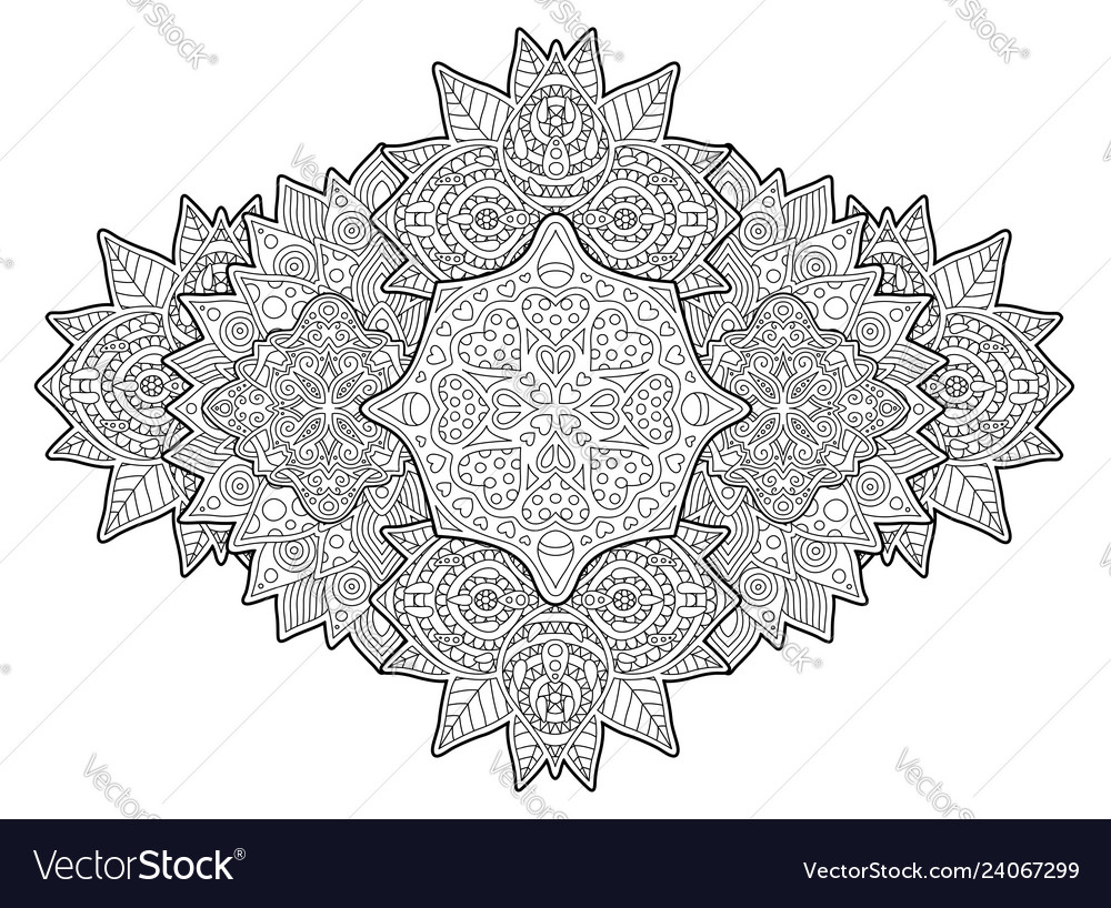 Coloring book page with abstract linear pattern vector image Coloring book page with abstract linear pattern