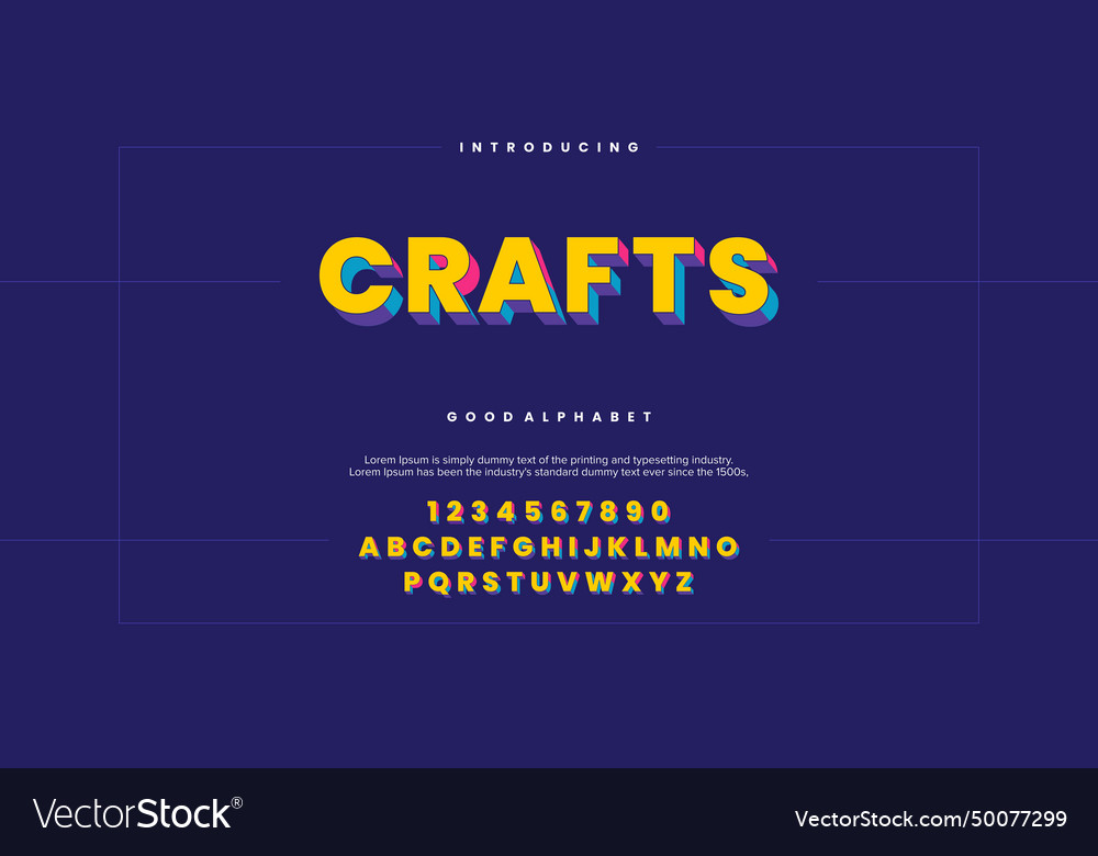 Crafts futuristic minimalist display font design