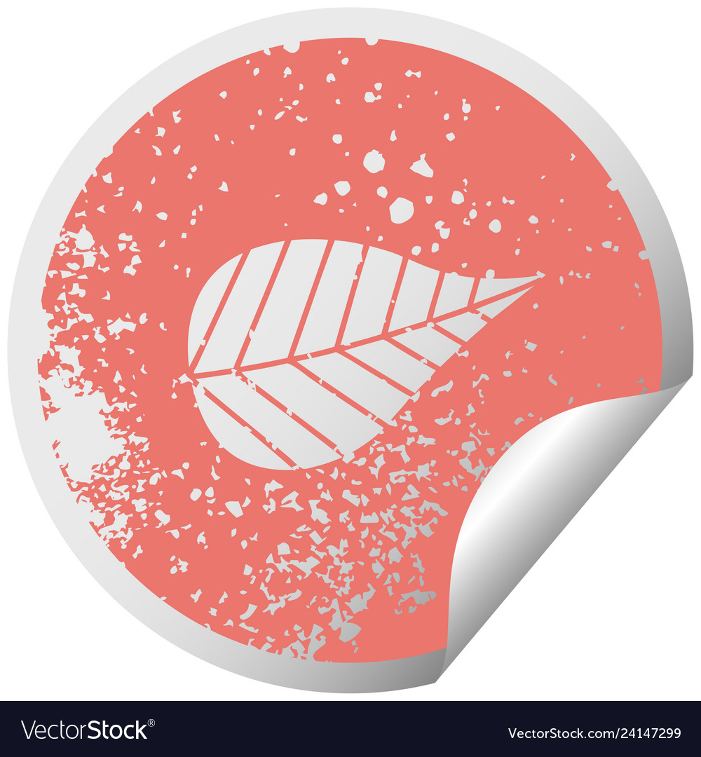 Distressed circular peeling sticker symbol green