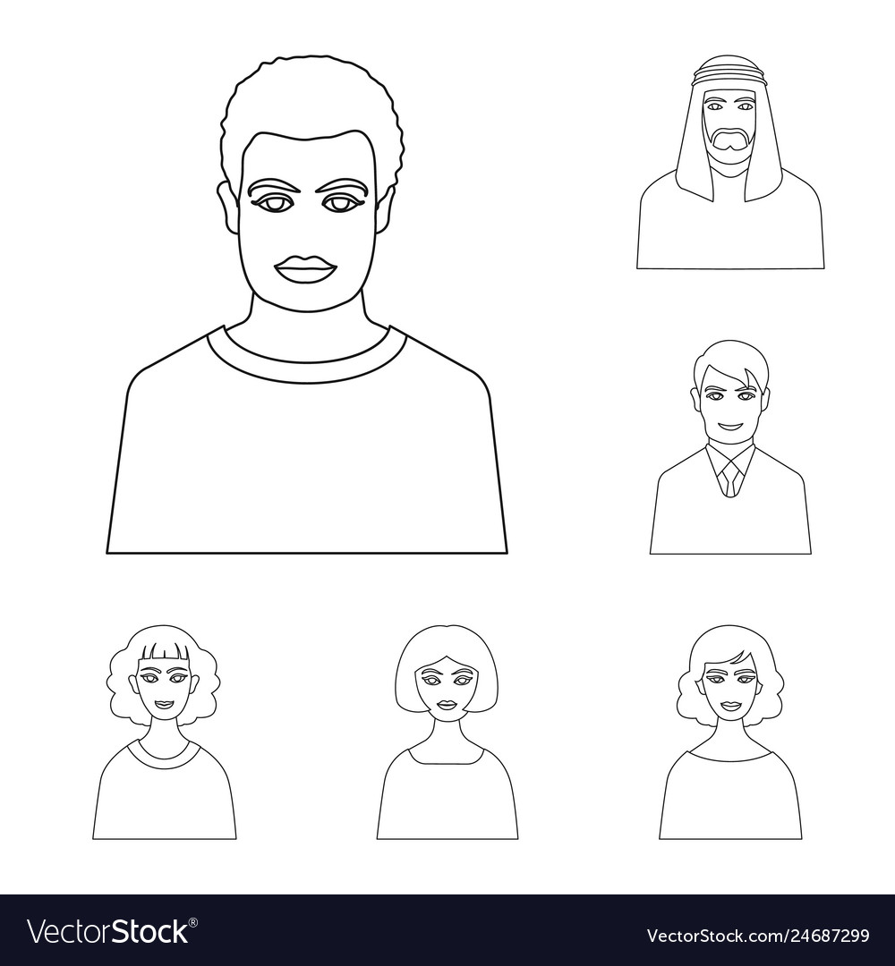 Isolated object of character and avatar icon set