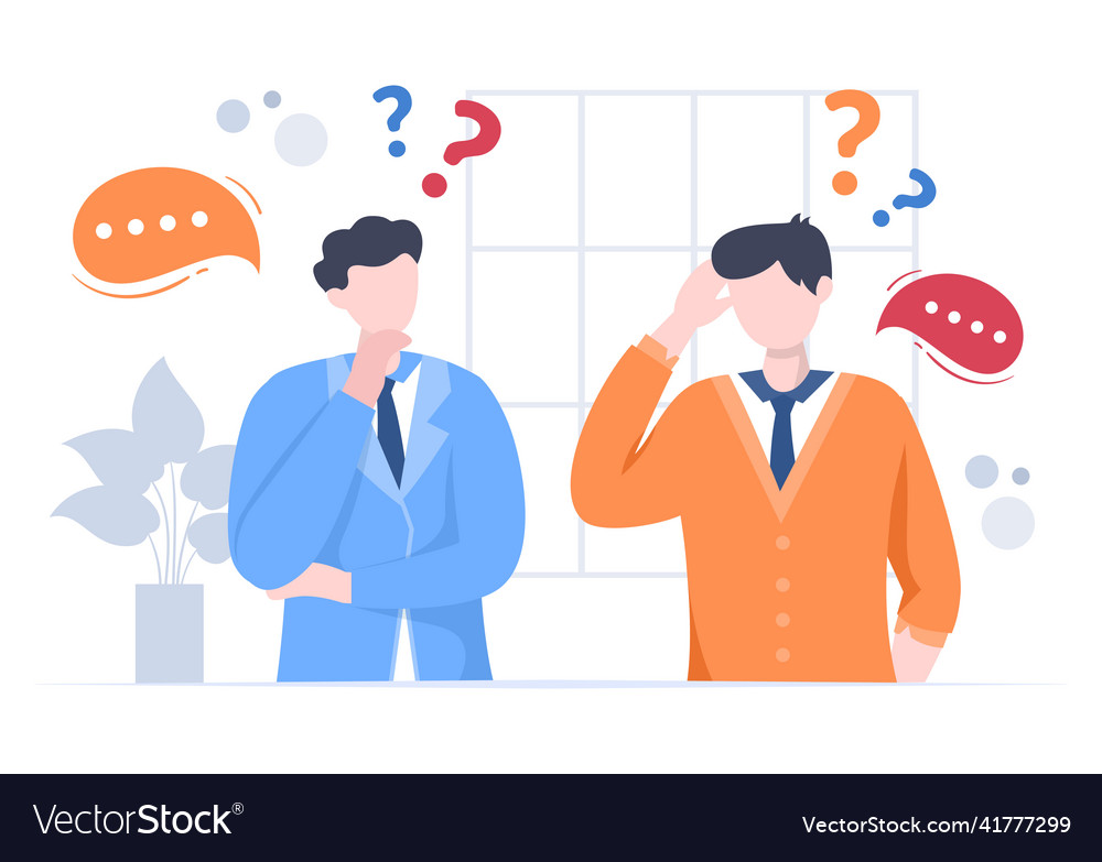 People thinking to make decision problem solving Vector Image People thinking to make decision problem solving