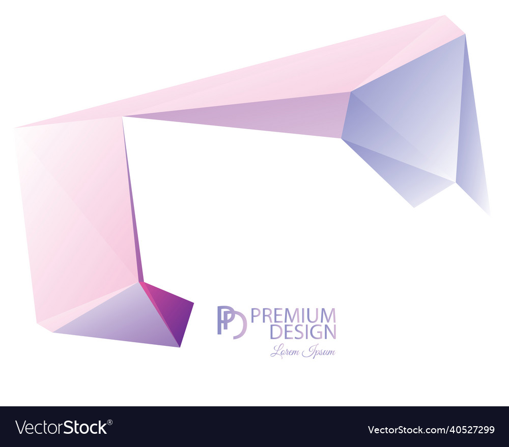 Polygonal abstract background and pd logo