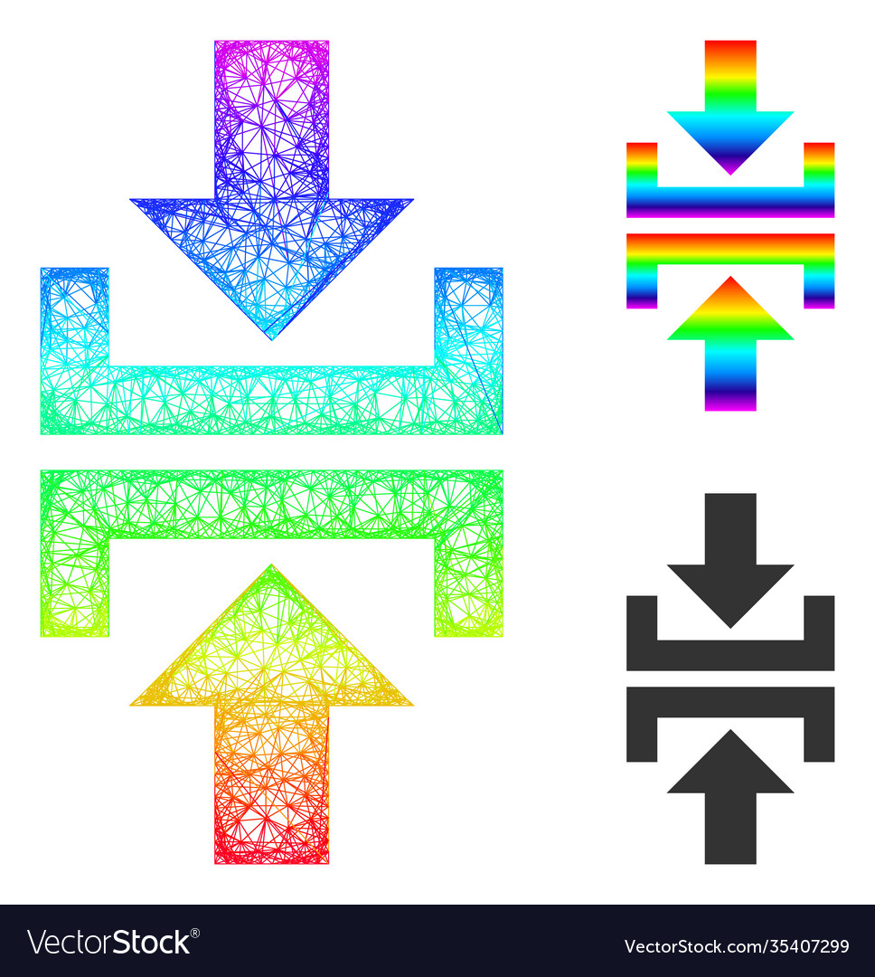 Rainbow net mesh gradient press vertical direction vector image Rainbow net mesh gradient press vertical direction