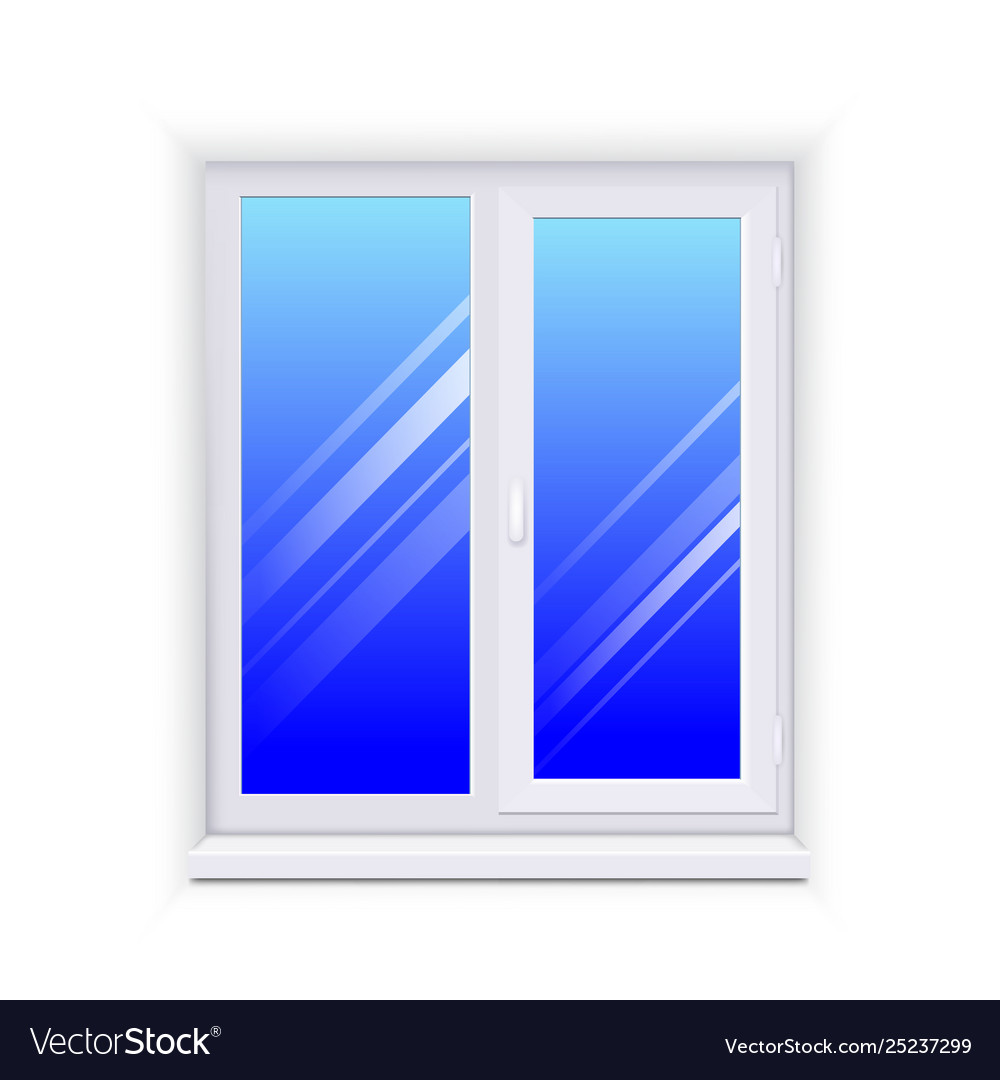 Realistic glass window with sill