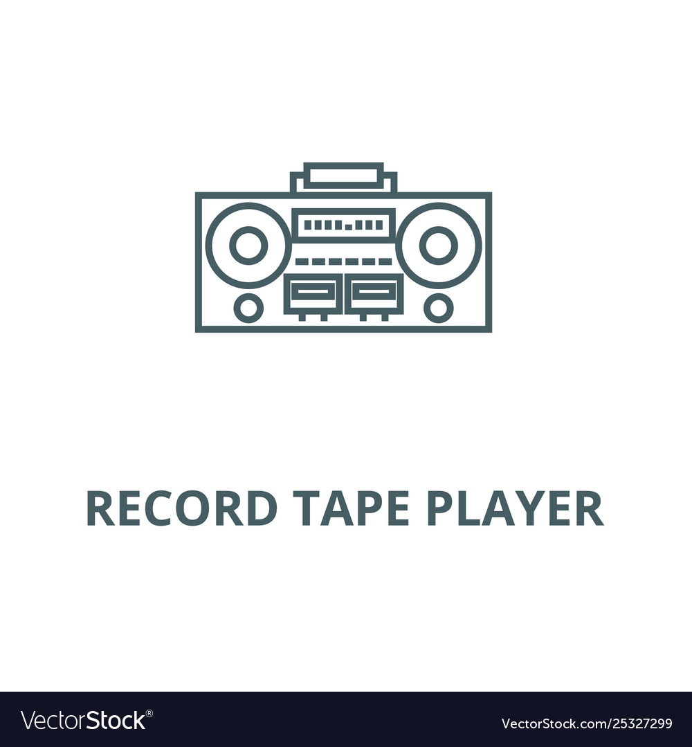 Record tape player line icon linear Vector Image Record tape player line icon linear