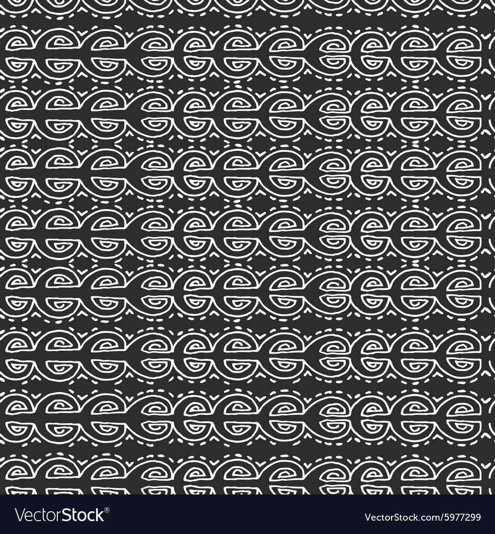 Seamless black and white ethnic pattern