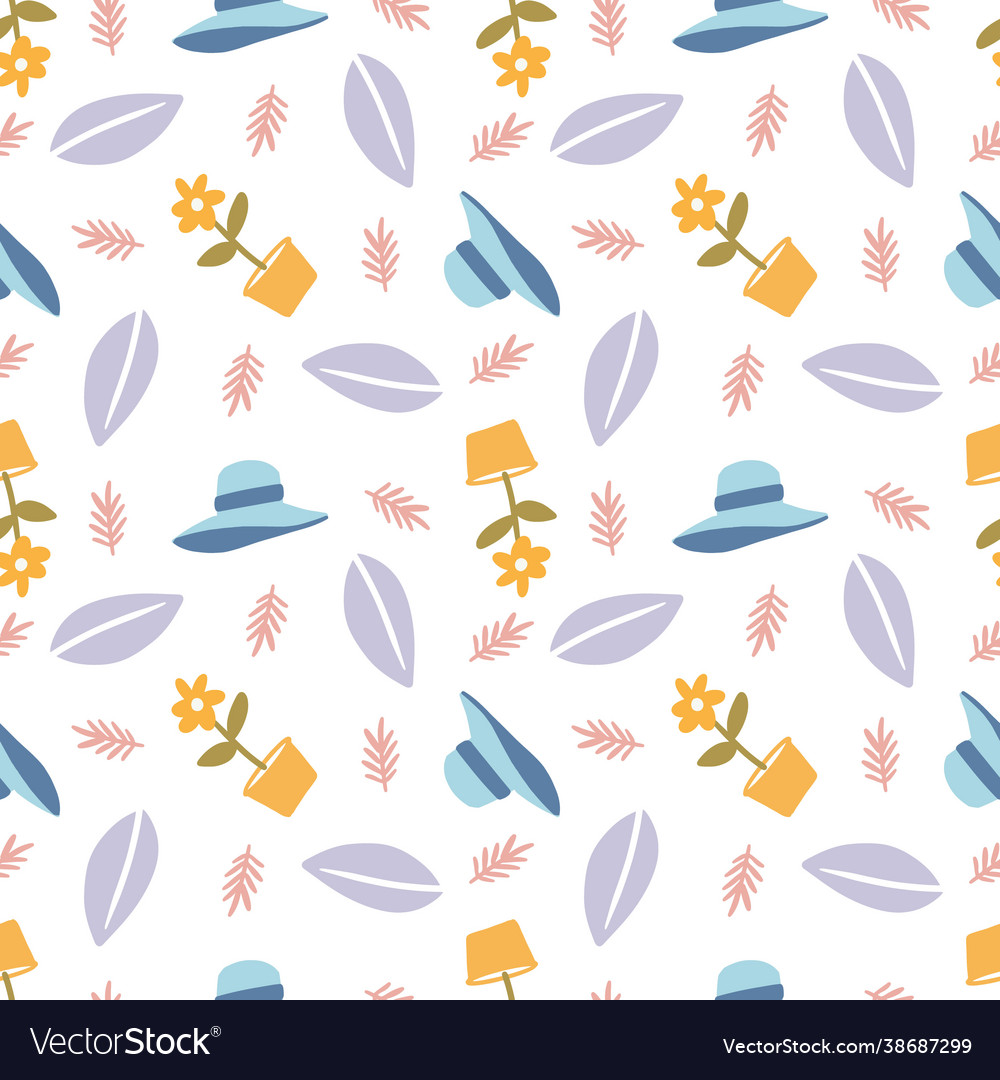 Seamless pattern with icons and design elements