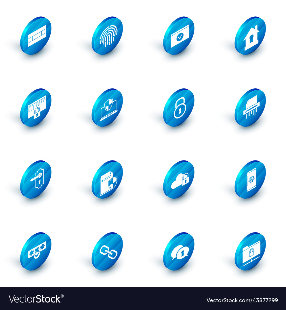 Set fingerprint secure your site with https ssl vector image Set fingerprint secure your site with https ssl