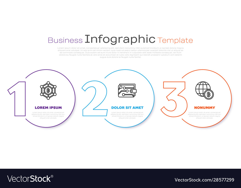 Set line blockchain technology bitcoin vector image Set line blockchain technology bitcoin