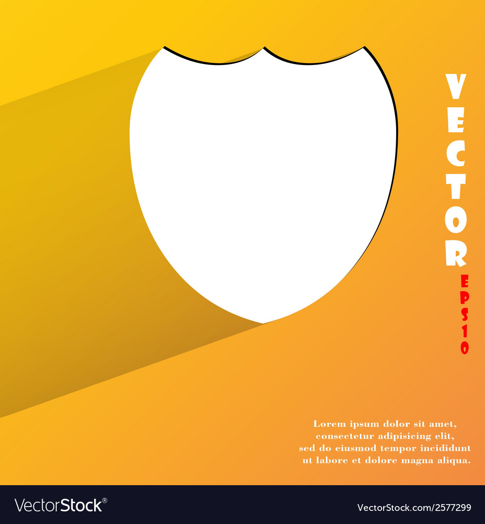 Shield protection flat modern web button with long