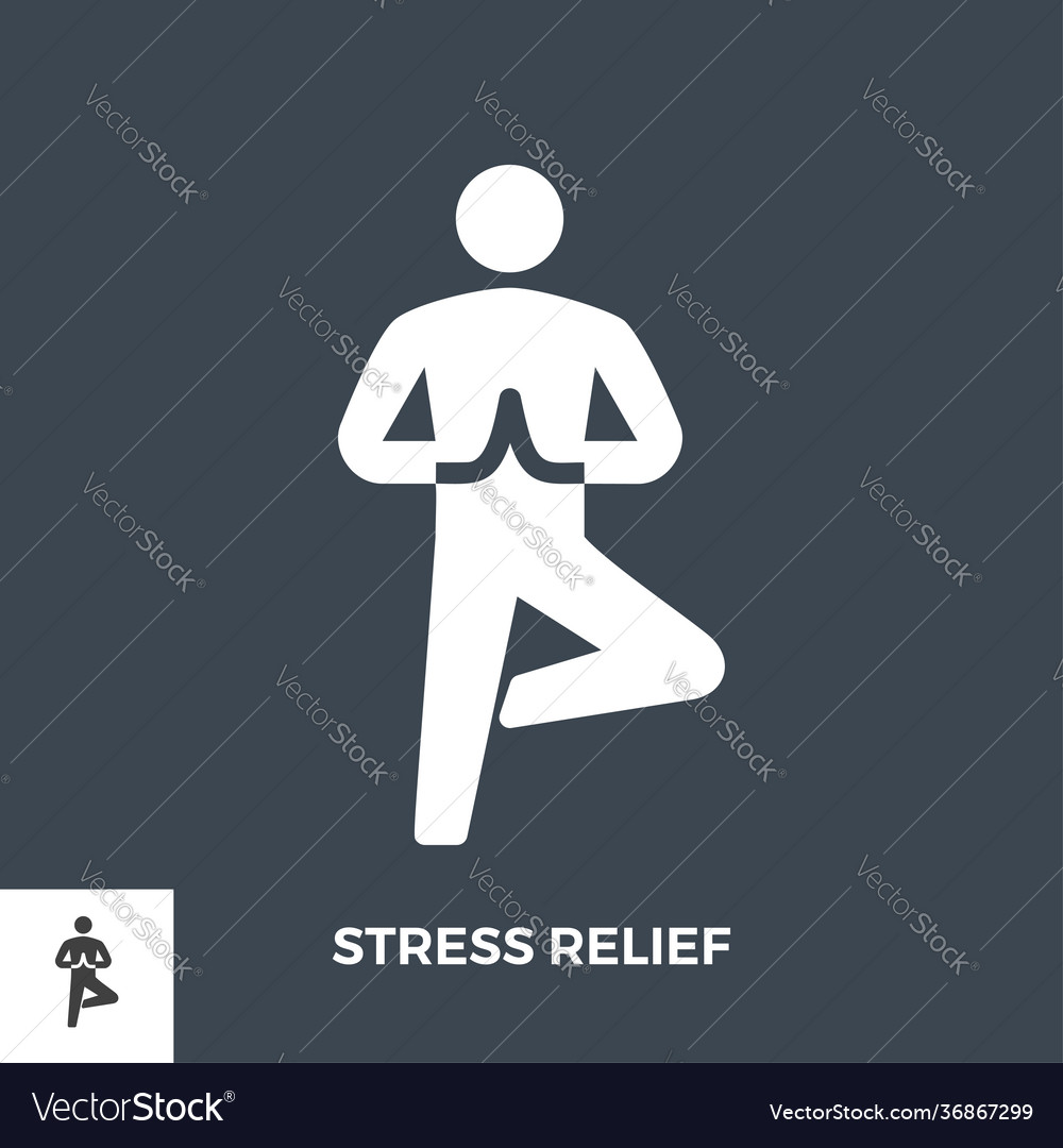 Stress relief glyph icon Royalty Free Vector Image