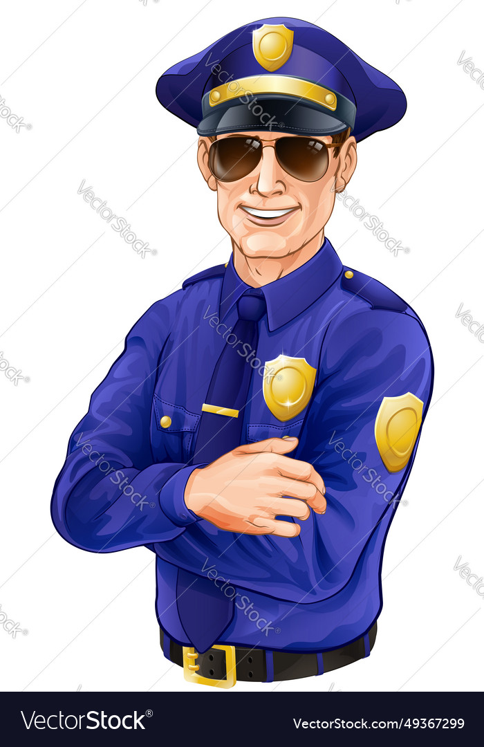 Sunglasses policeman Royalty Free Vector Image