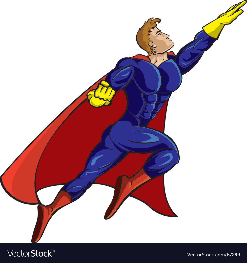 Super Hero Flying Royalty Free Vector Image Vectorstock