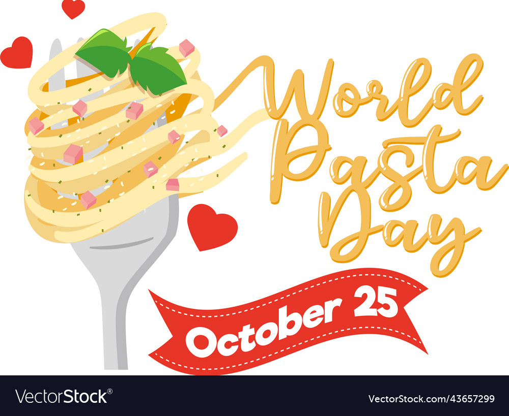 World Pasta Day Poster Design Royalty Free Vector Image