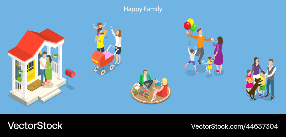3d isometric flat conceptual Royalty Free Vector Image