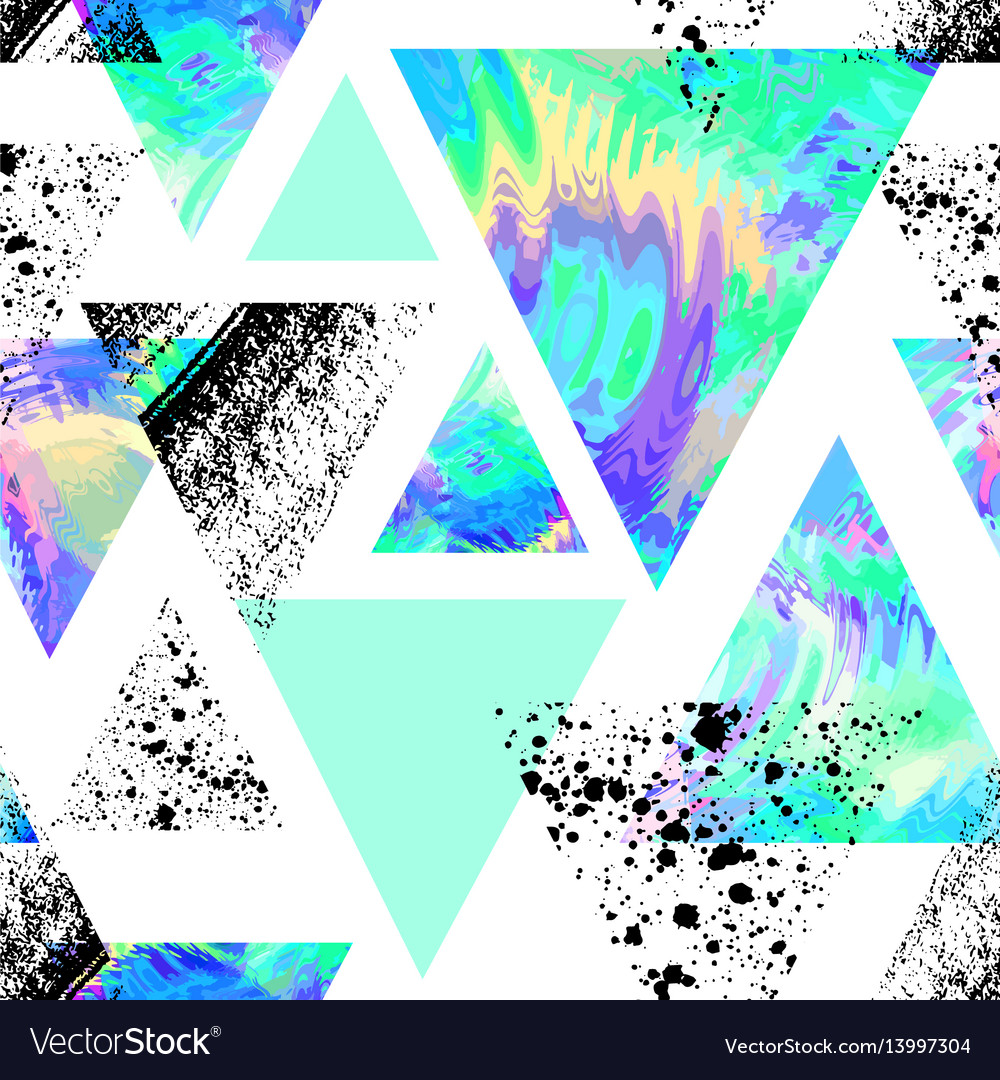 Abstract watercolor triangle seamless pattern Vector Image