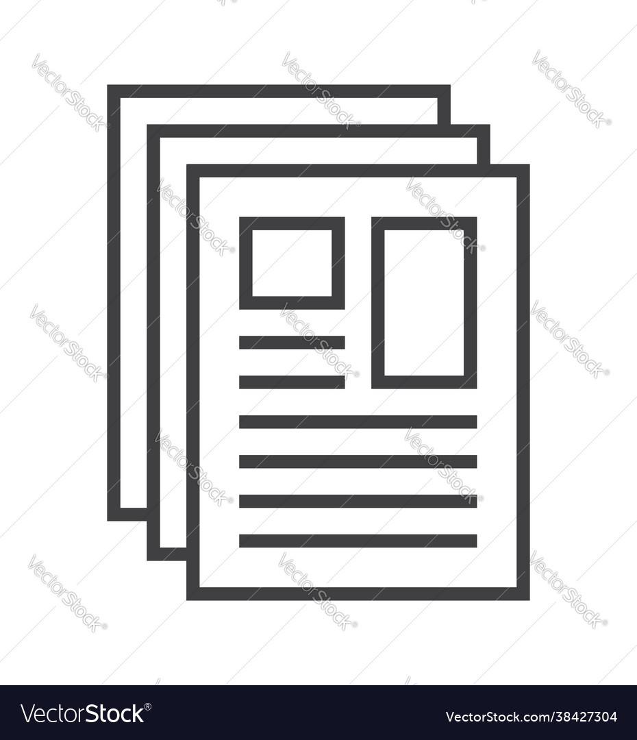 Booklet page icon in thin line style