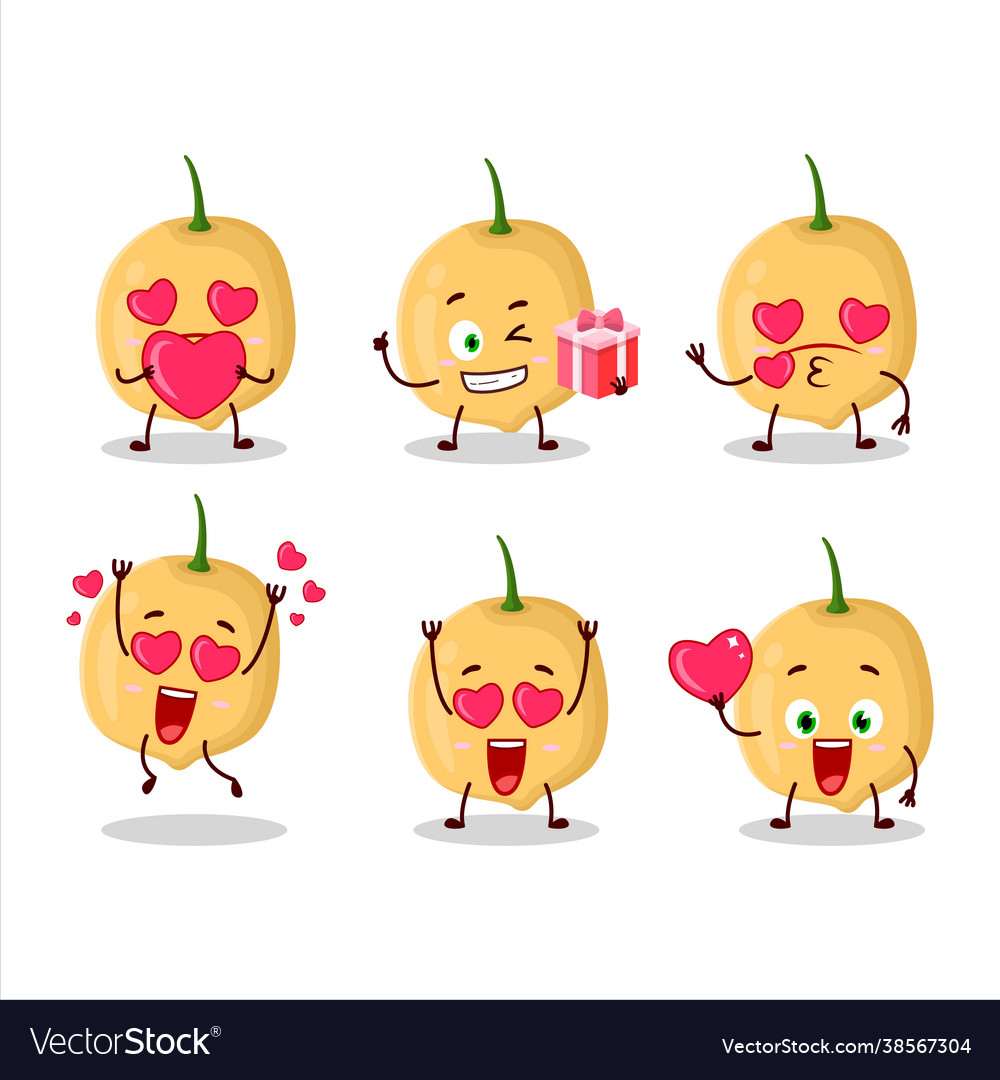 Burmese grapes character with love cute emoticon