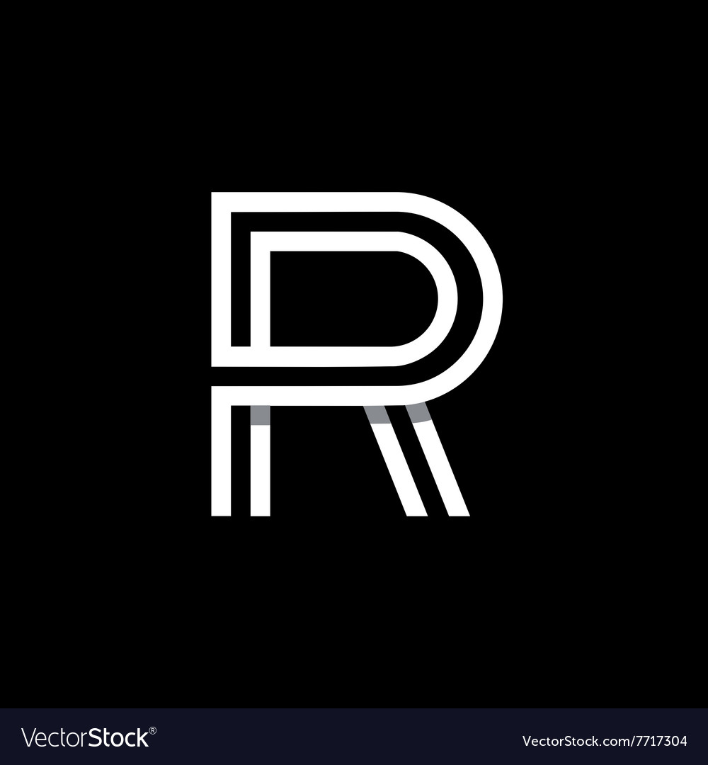 capital letter r logo monogram emblem royalty free vector letter r logo