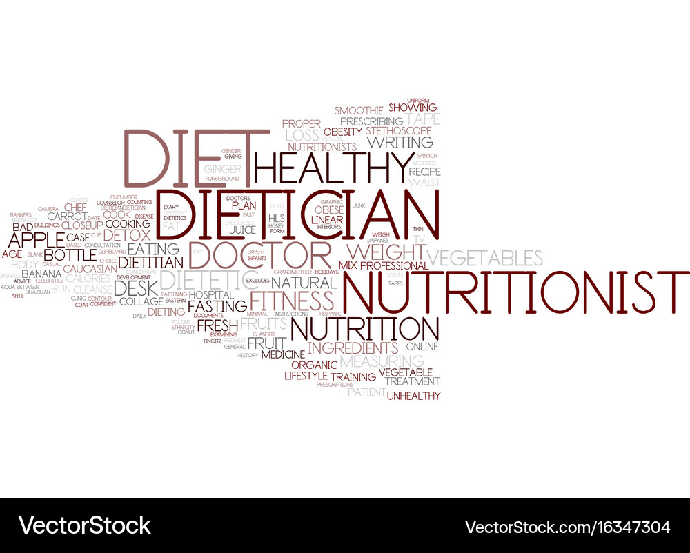 Dietician Word Cloud Concept Royalty Free Vector Image