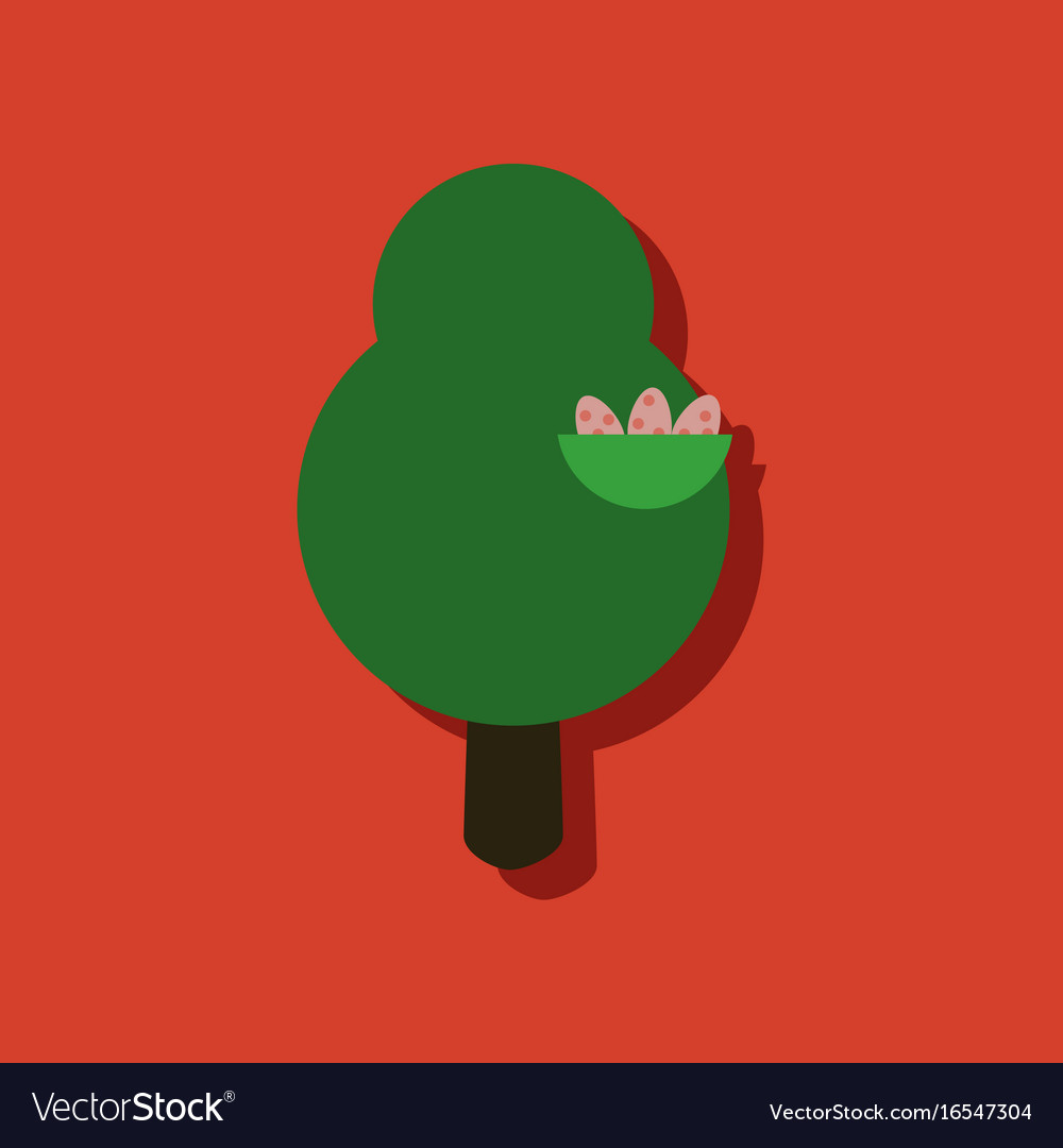Flat icon design collection tree and nest