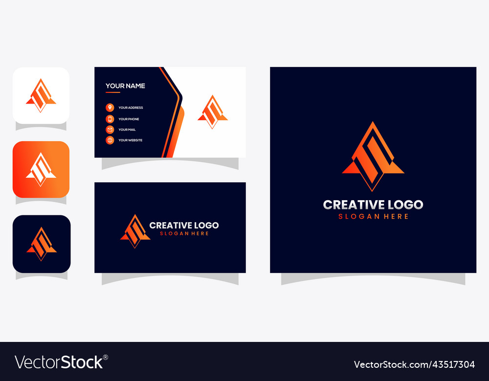 Graphics of initials s and orange color vector image Graphics of initials s and orange color