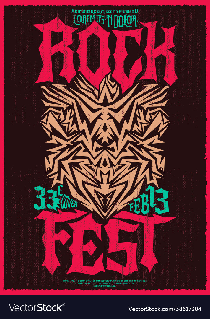 Hardcore rock fest design poster template