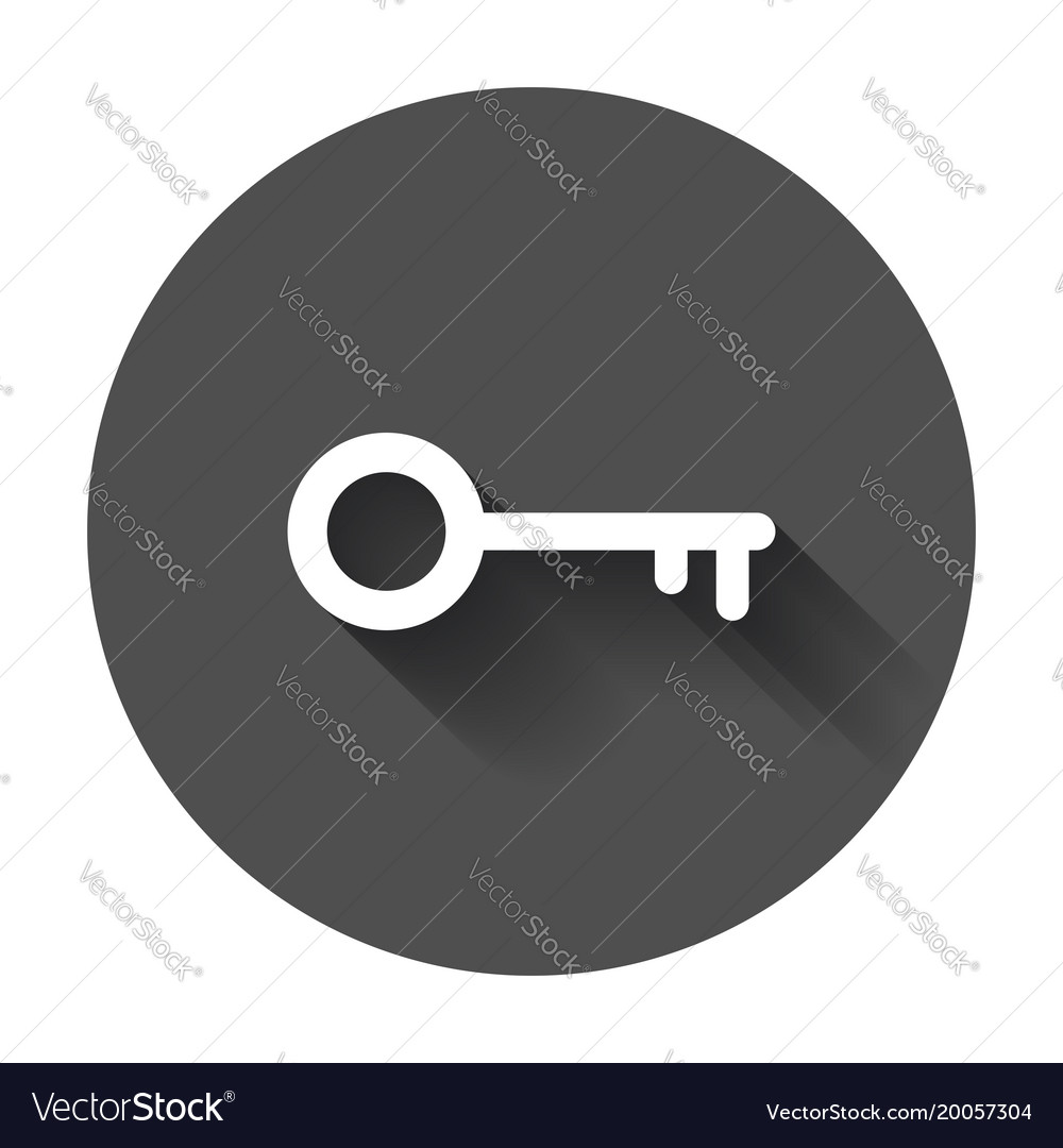 Key icon in flat style unlock symbol for web site