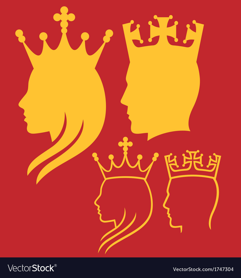 King and queen crowns design Royalty Free Vector Image