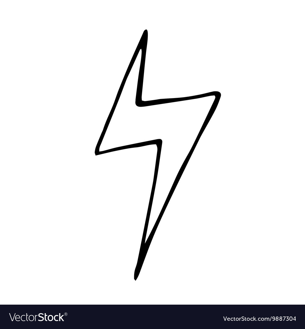 Lightning bolt doodle hand drawn