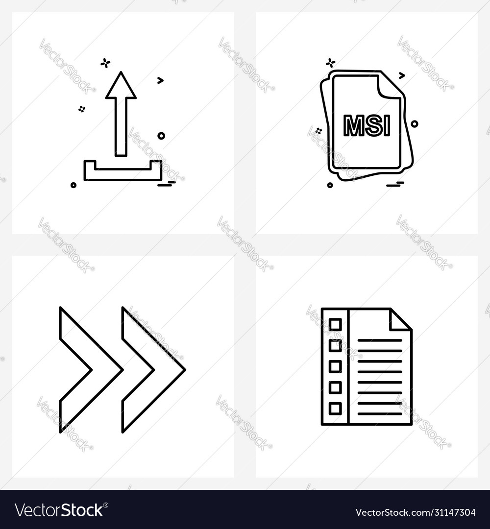 Modern style set 4 line pictograph grid based