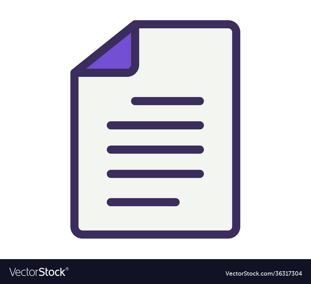 Paper document file single isolated icon vector image Paper document file single isolated icon