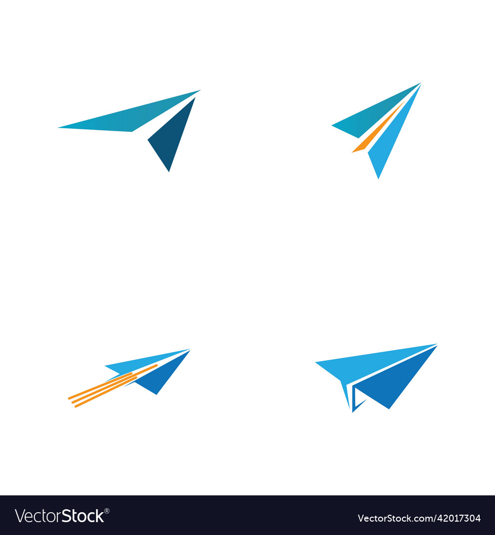 Paper plane aircraft trail signature icon logo