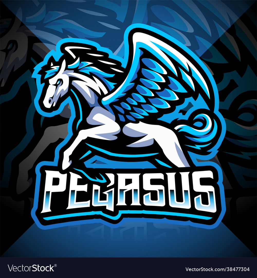 Pegasus esport mascot logo design Royalty Free Vector Image