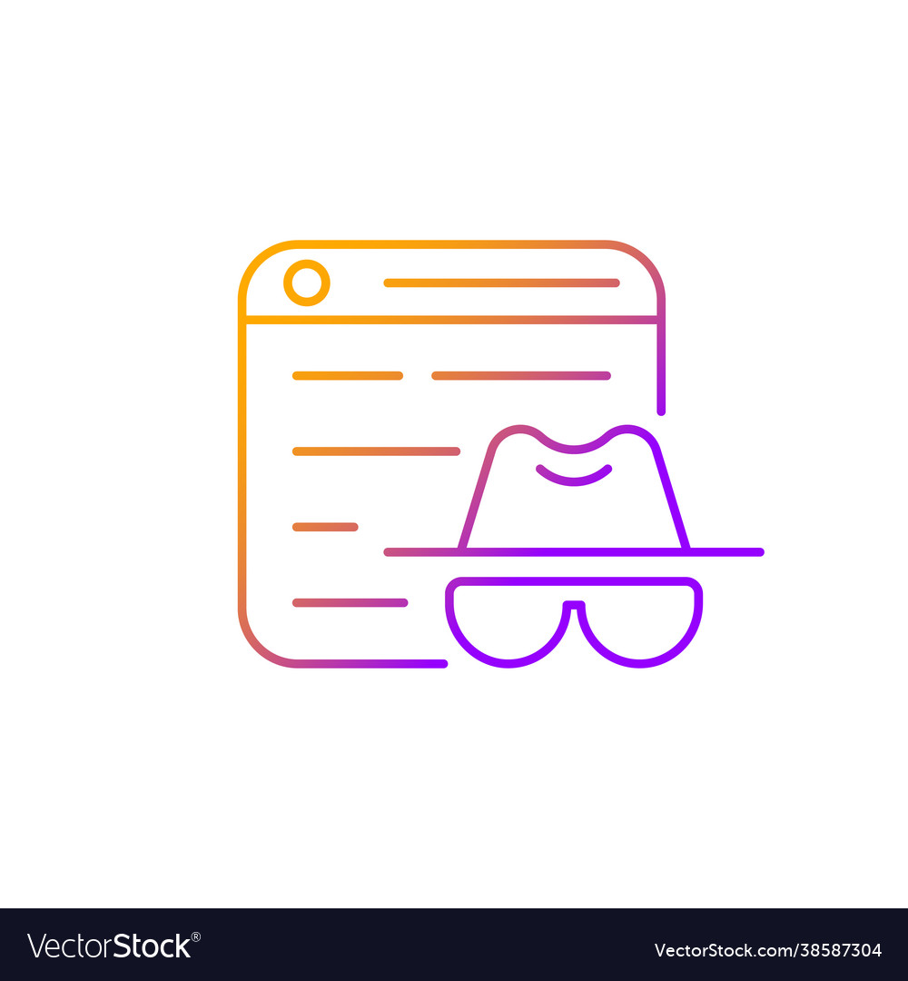 Private browsing gradient linear icon vector image Private browsing gradient linear icon