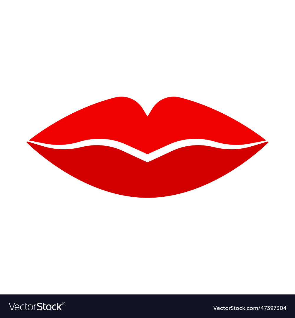 Red lip icon or kiss icon Royalty Free Vector Image