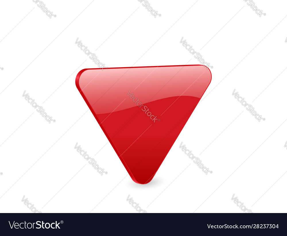 Red triangular 3d icon
